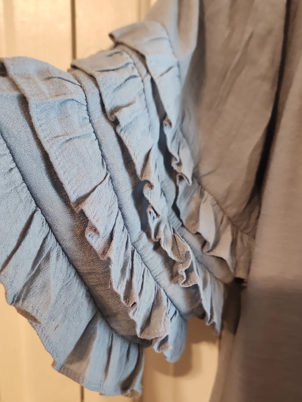 Blue Relaxed Ruffled Tunic - Womens Size: Sm/Med.